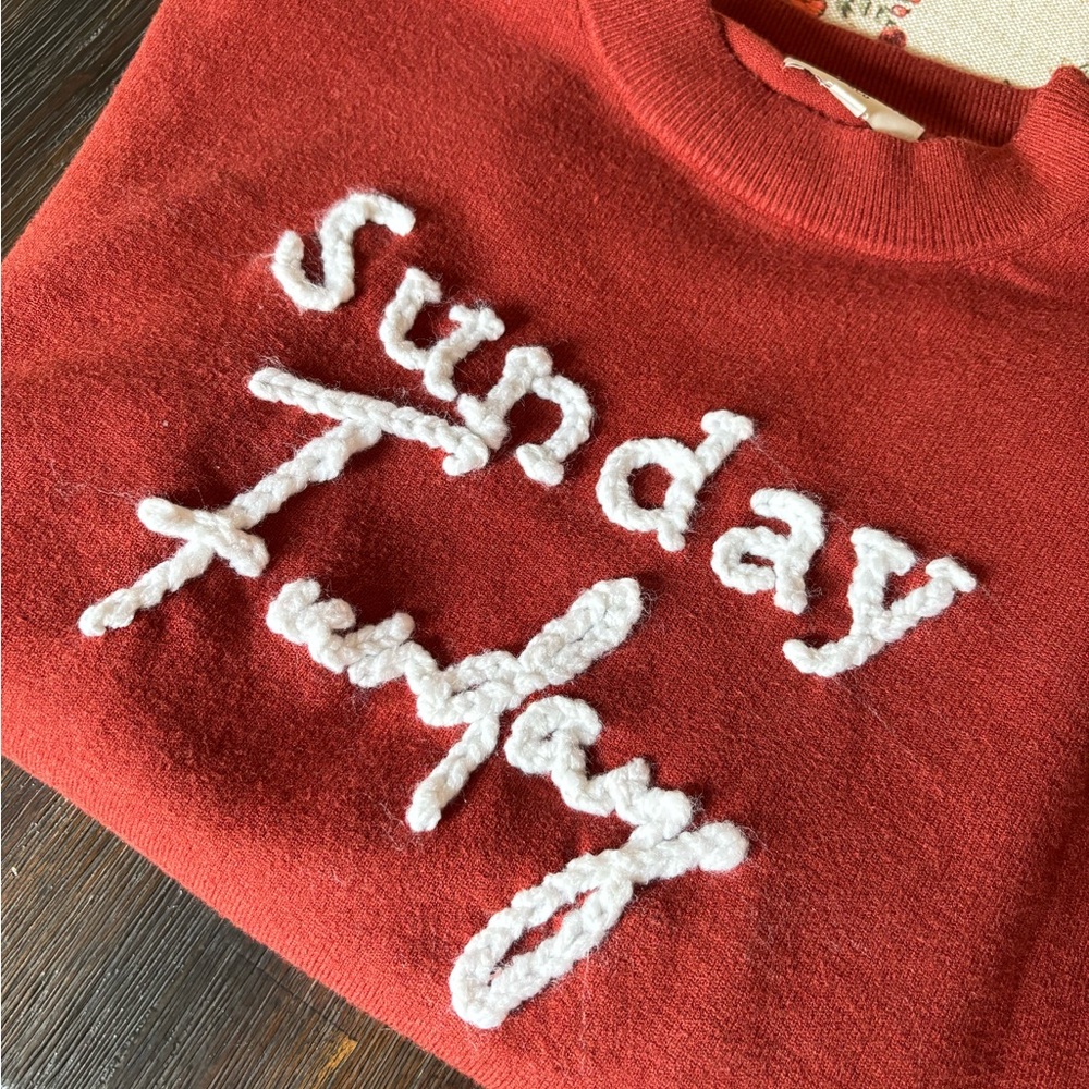 Handmade embroidery Sunday funday sweater